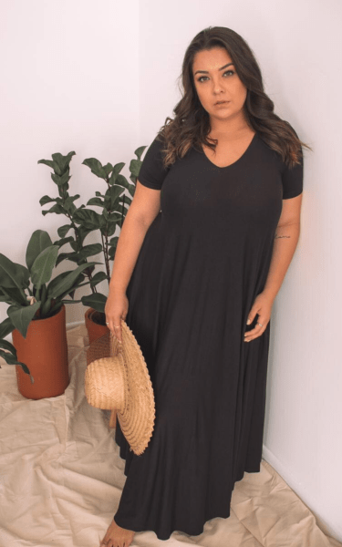 VESTIDO AMPLO PRETO