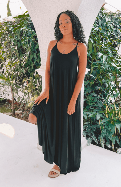 VESTIDO AMPLO ALCINHA PRETO