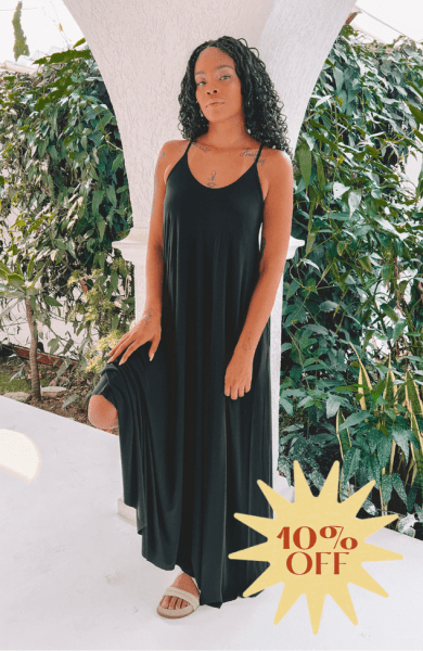 VESTIDO AMPLO ALCINHA PRETO