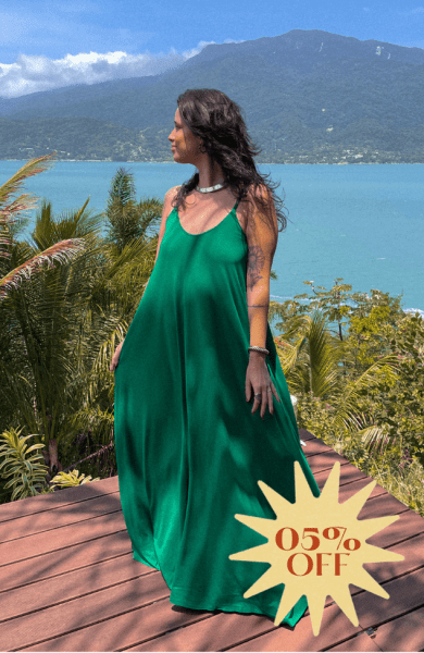 VESTIDO AMPLO ALCINHA VERDE PALMAR