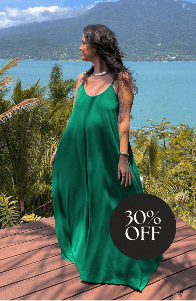 VESTIDO AMPLO ALCINHA VERDE PALMAR