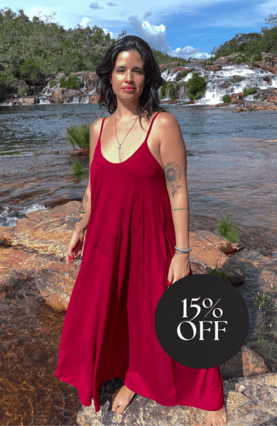 VESTIDO AMPLO ALCINHA VERMELHO BORDO