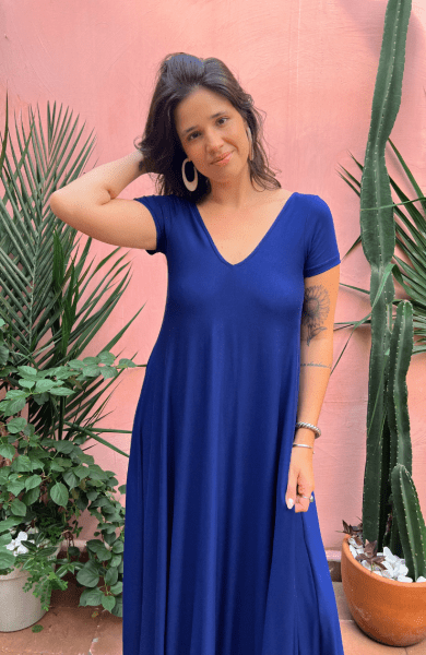 VESTIDO AMPLO AZUL PROFUNDO