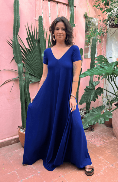 VESTIDO AMPLO AZUL PROFUNDO