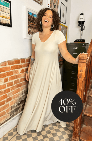 VESTIDO AMPLO BAUNILHA