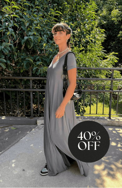 VESTIDO AMPLO CINZA GRANIZO