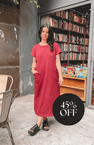 VESTIDO MIDI MOLETOM TERRACOTA