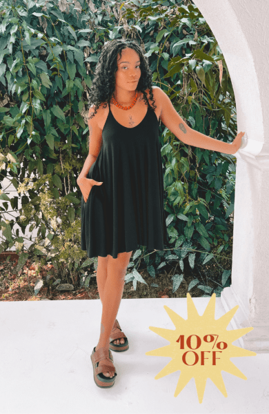 VESTIDO MINI AMPLO ALCINHA PRETO