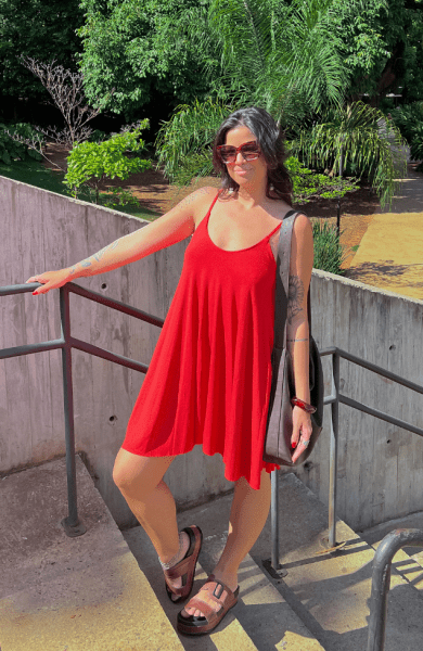 VESTIDO MINI AMPLO ALCINHA VERMELHO ENERGIA