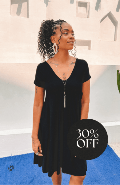 VESTIDO MINI AMPLO PRETO