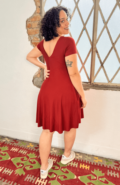 VESTIDO MINI AMPLO VERMELHO ROMÃ