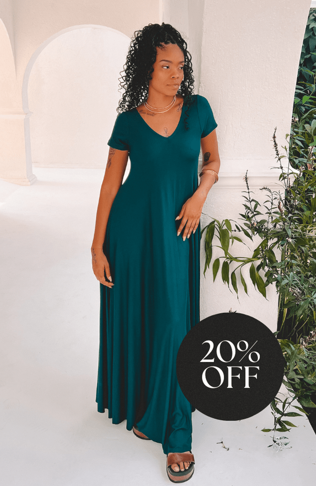 VESTIDO AMPLO VERDE FLORESTA